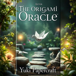 A beautifully designed book cover for 'The Origami Oracle' by Yuki Papercraft