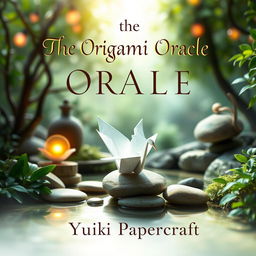 A beautifully designed book cover for 'The Origami Oracle' by Yuki Papercraft