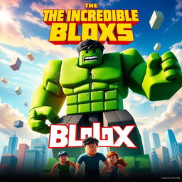 A dramatic and eye-catching movie poster for a fictional Roblox movie titled 'The Incredible Blox