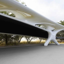 A futuristic bus station that supersedes natural ideas and surpasses normality