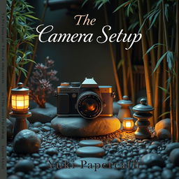 A captivating book cover for 'The Camera Setup' by Yuki Papercraft