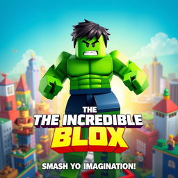 A vibrant and dynamic movie poster for a fictional Roblox film titled 'The Incredible Blox