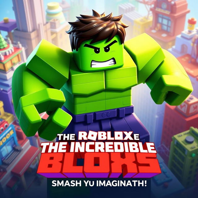 A vibrant and dynamic movie poster for a fictional Roblox film titled 'The Incredible Blox