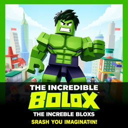 A vibrant and dynamic movie poster for a fictional Roblox film titled 'The Incredible Blox