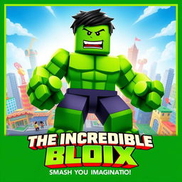 A vibrant and dynamic movie poster for a fictional Roblox film titled 'The Incredible Blox