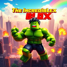 A vibrant and dynamic movie poster for a fictional Roblox film titled 'The Incredible Blox'