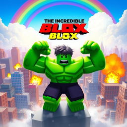 A vibrant and dynamic movie poster for a fictional Roblox film titled 'The Incredible Blox'