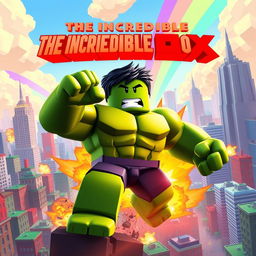 A vibrant and dynamic movie poster for a fictional Roblox film titled 'The Incredible Blox'