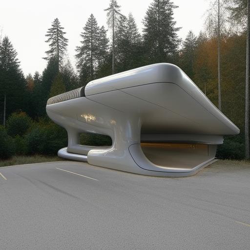 A futuristic bus station that supersedes natural ideas and surpasses normality