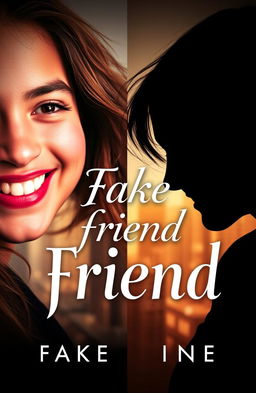 A captivating and dramatic novel cover for a book titled "Fake Friend"