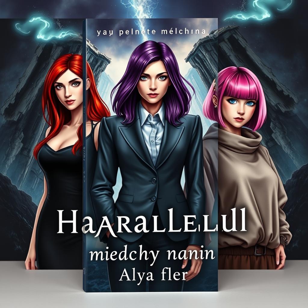 A fantasy book cover featuring three main heroines