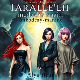 A fantasy book cover featuring three main heroines