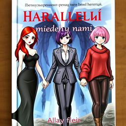 A visually pleasing fantasy book cover featuring three main heroines holding hands, symbolizing their bond as best friends