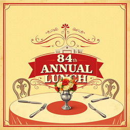 A vintage-style poster designed for an 84th annual lunch event