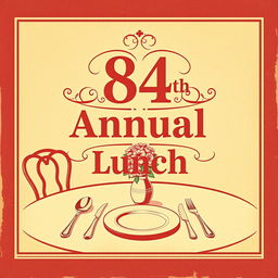 A vintage-style poster designed for an 84th annual lunch event