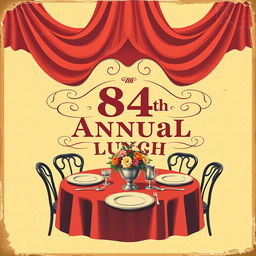 A vintage-style poster designed for an 84th annual lunch event