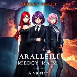 A visually appealing fantasy book cover featuring three main heroines