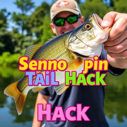 An eye-catching thumbnail in 1920x1080 resolution showcasing a close-up shot of a large bass being held by an enthusiastic fisherman, with the Senko Worm clearly visible in the fish's mouth