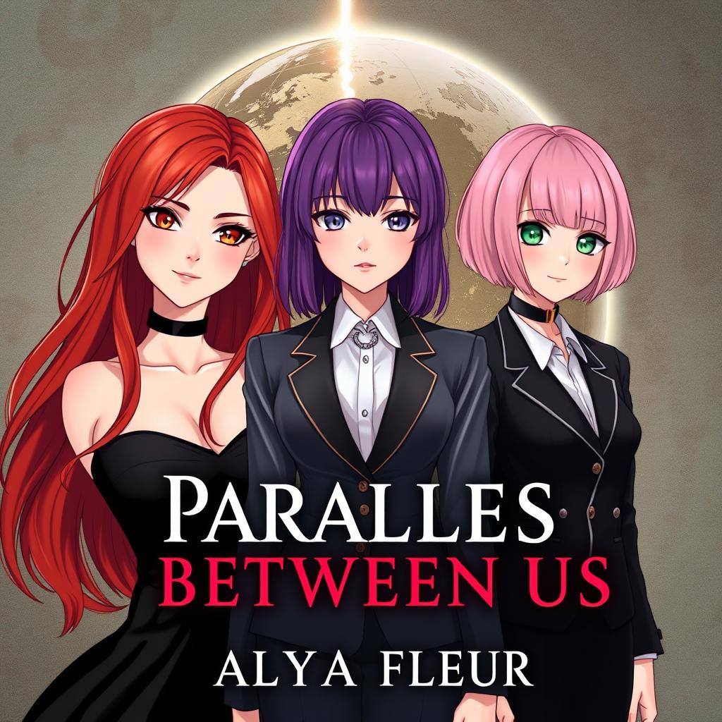 Cover illustration for the fantasy book "Parallels Between Us" by "Alya Fleur"