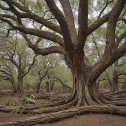 Create an art piece that intertwines the broad themes of history and ecology, showcasing their interconnection