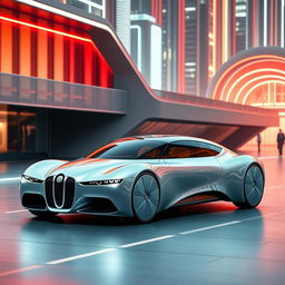 A futuristic four-door car with a slick, aerodynamic body and realistic detailing, inspired by the elegant design of the Talbot Lago