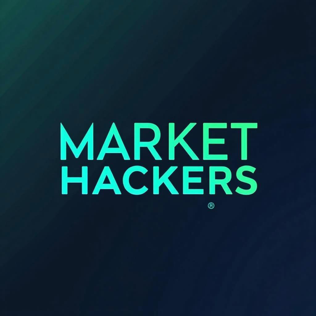 A sleek and modern graphic design featuring the bold text 'MARKET HACKERS' prominently displayed