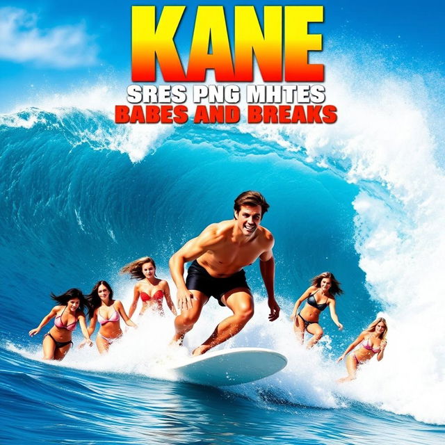 A vibrant and dynamic movie poster featuring the title "Kane: Babes and Breaks" prominently at the top in bold, eye-catching letters