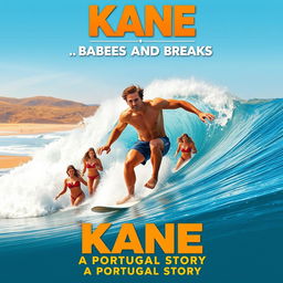 A vibrant and dynamic movie poster featuring the title "Kane: Babes and Breaks" prominently at the top in bold, eye-catching letters