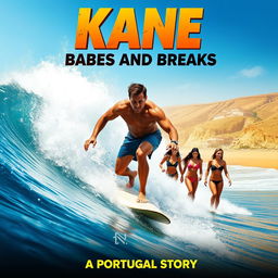 A vibrant and dynamic movie poster featuring the title "Kane: Babes and Breaks" prominently at the top in bold, eye-catching letters