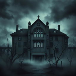 A dark and atmospheric cover illustrating a mental hospital set in Korea