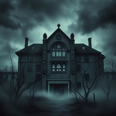 A dark and atmospheric cover illustrating a mental hospital set in Korea