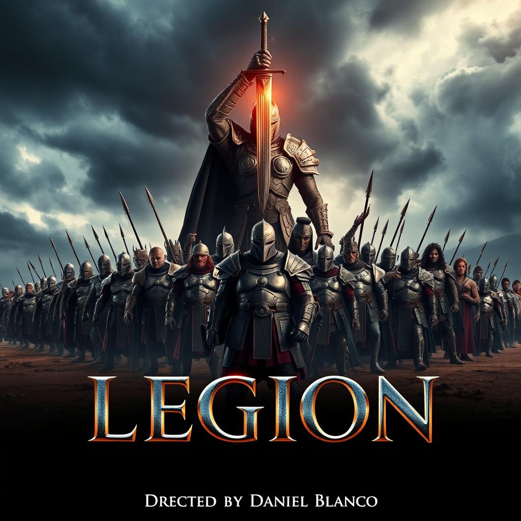 A captivating movie poster for the film titled 'LEGION', directed by Daniel Blanco