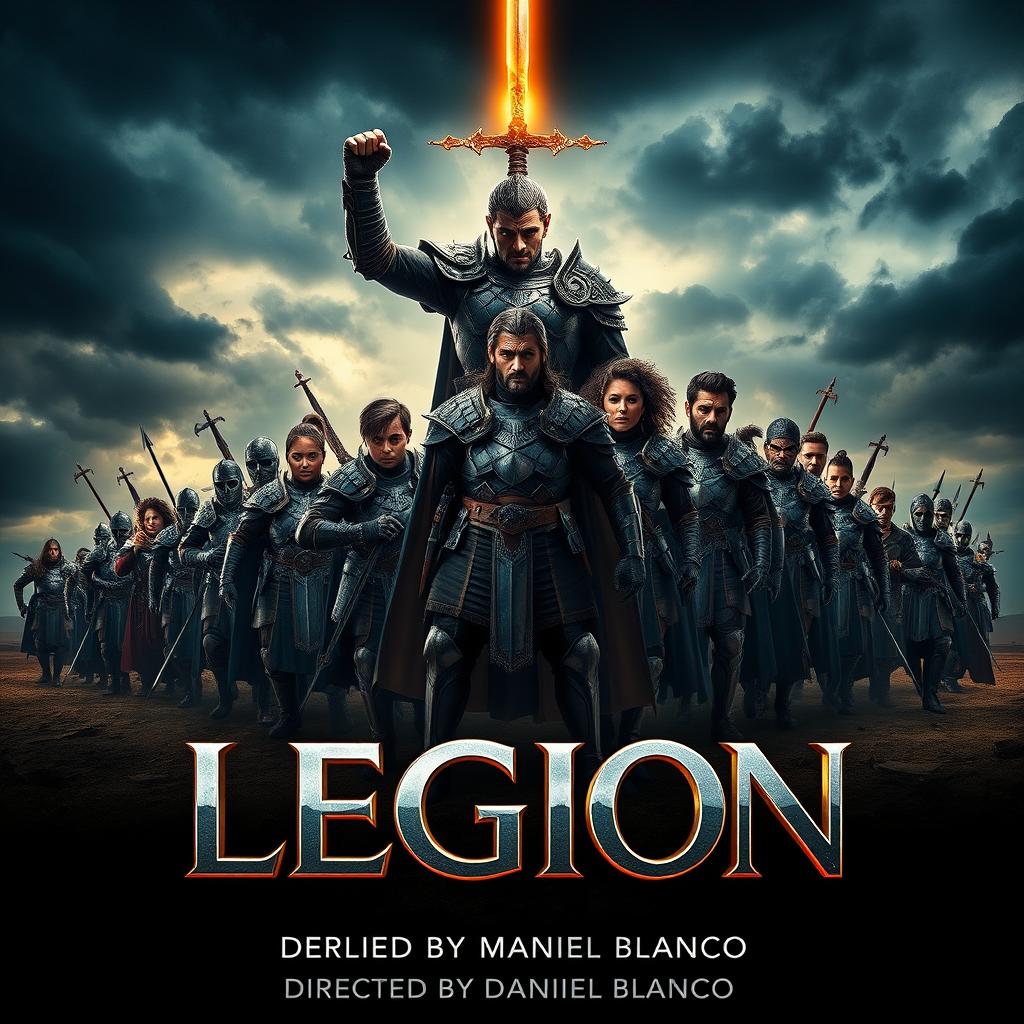 A captivating movie poster for the film titled 'LEGION', directed by Daniel Blanco