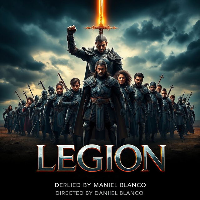 A captivating movie poster for the film titled 'LEGION', directed by Daniel Blanco