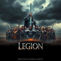 A captivating movie poster for the film titled 'LEGION', directed by Daniel Blanco