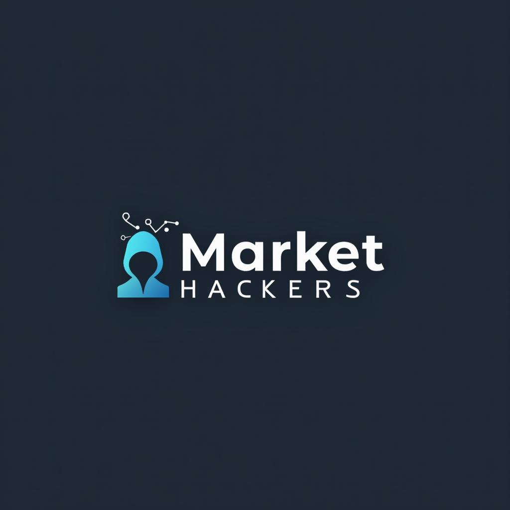 A professional logo design for a brand named 'Market Hackers', incorporating a sleek and minimalist style