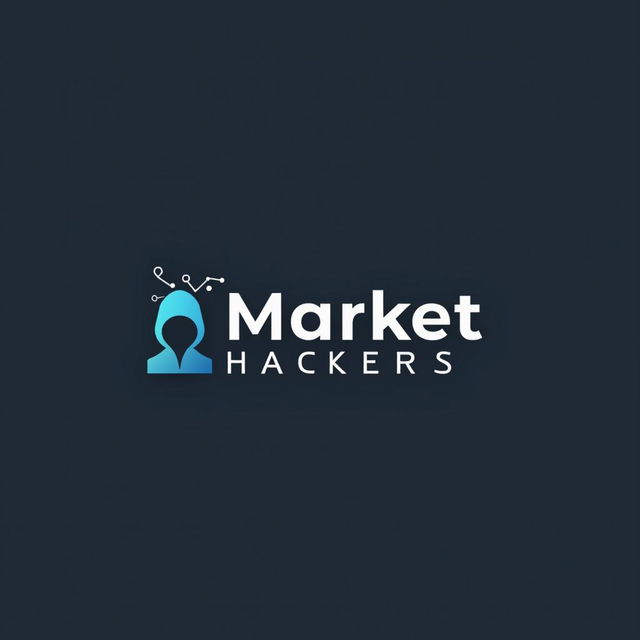 A professional logo design for a brand named 'Market Hackers', incorporating a sleek and minimalist style