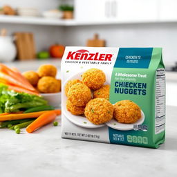 An appealing product proposal for Kenzler Chicken and Vegetable Nuggets, featuring a focus on the delicious and nutritious aspects of the product