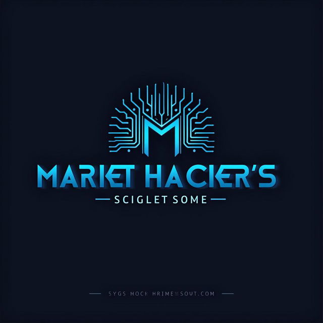 A professional logo design for a brand named 'Market Hackers', featuring the brand name in bold, modern typography