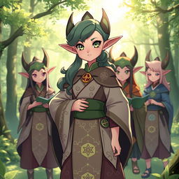 Sayuki, the elfin strategist Pokémon, portrayed with a delicate yet powerful presence as she leads her guild with wisdom and charm