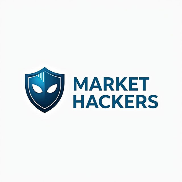 A professional logo design for the brand 'Market Hackers', featuring a bold and modern style