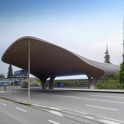 A futuristic bus station transcending natural norms and mainstream ideas