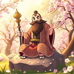 Oda-san, the wise guild Pokémon, depicted as a venerable figure exuding wisdom and tranquility