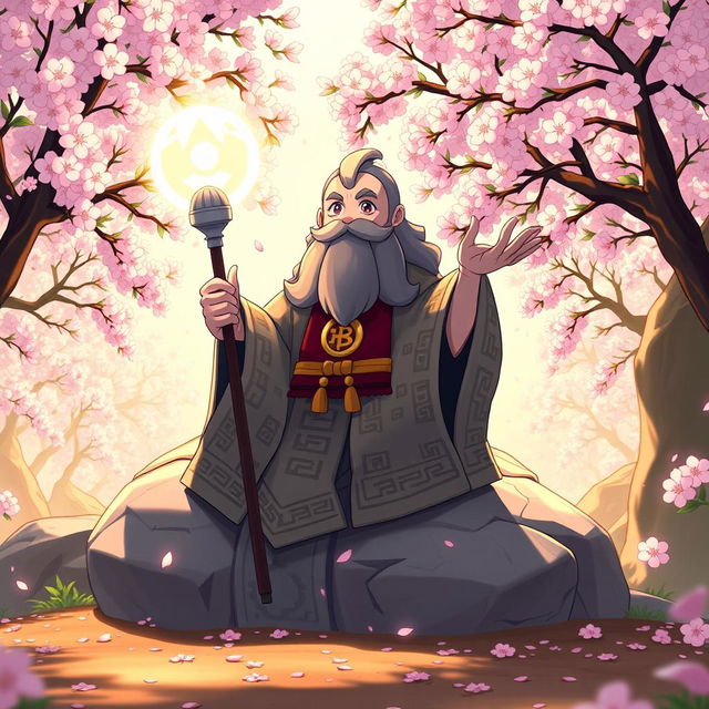 Oda-san, the wise guild Pokémon, depicted as a venerable figure exuding wisdom and tranquility