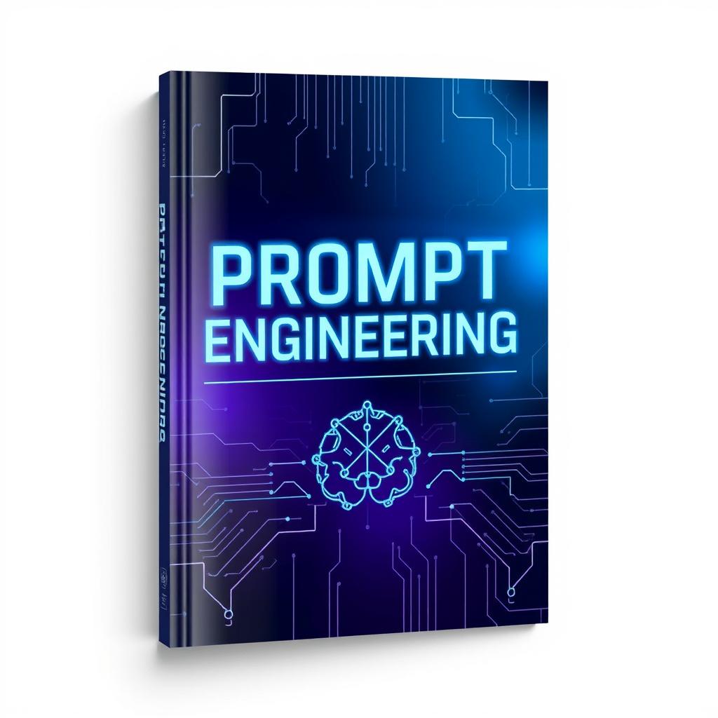 A visually striking book cover design for 'Prompt Engineering'