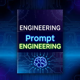 A visually striking book cover design for 'Prompt Engineering'