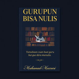 A sophisticated book cover for the title "Gurupun Bisa Nulis" (Teachers Can Write Too), featuring elegant typography