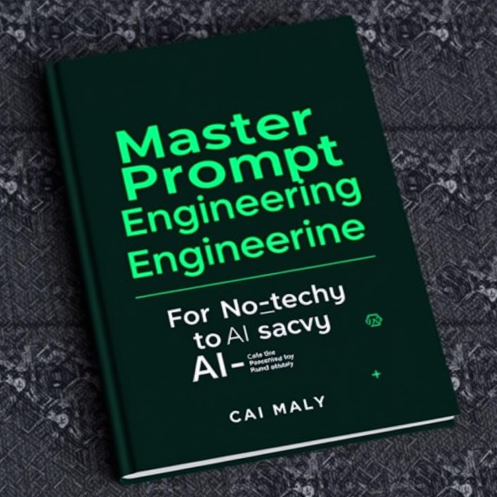 A dark green book cover featuring the title 'Master Prompt Engineering: From Non-techy to AI-savvy' prominently displayed