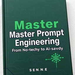 A dark green book cover featuring the title 'Master Prompt Engineering: From Non-techy to AI-savvy' prominently displayed