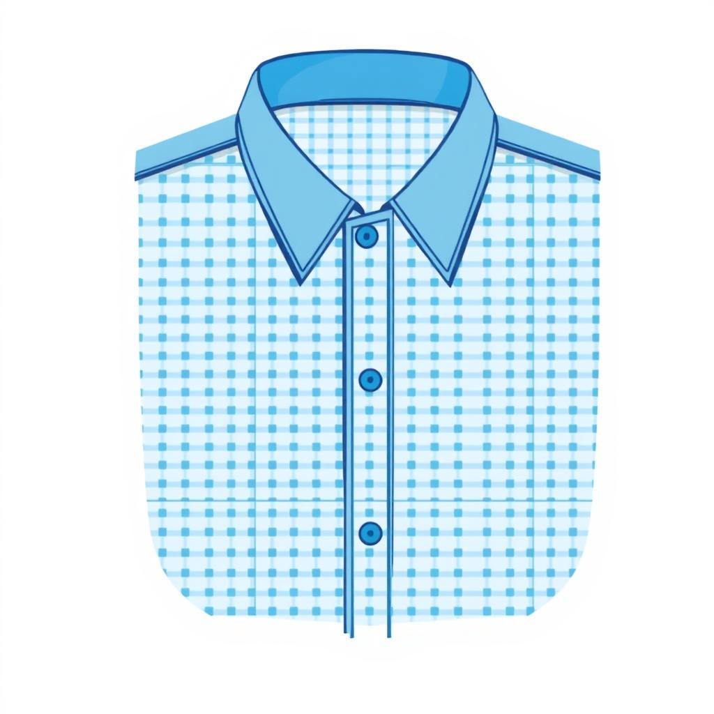 A stylish design for a small checkered blue shirt featuring tiny blue squares